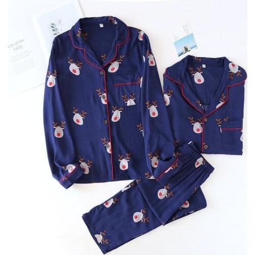 Spring/summer New Couples Pajamas Set Cotton Silk Long Sleeve Sleepwear Men/ Women Loose Comfortable Fashion Thin Lounge Wear
