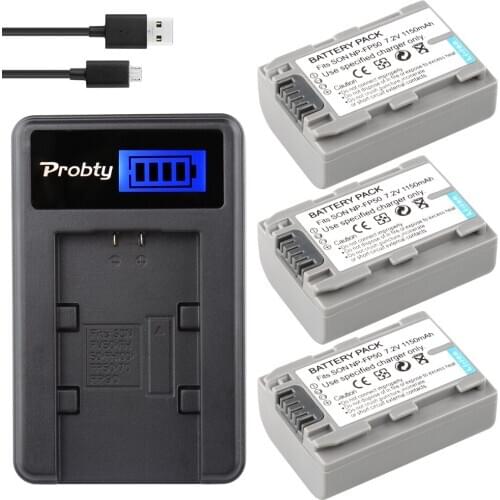 PROBTY NP FP50 NP-FP50 FP51 Battery + LCD Charger for SONY DCR-DVD105 DVD405 DVD605 DCR-HC21 DCR-HC26 DCR-30 DCR-HC28 PM094