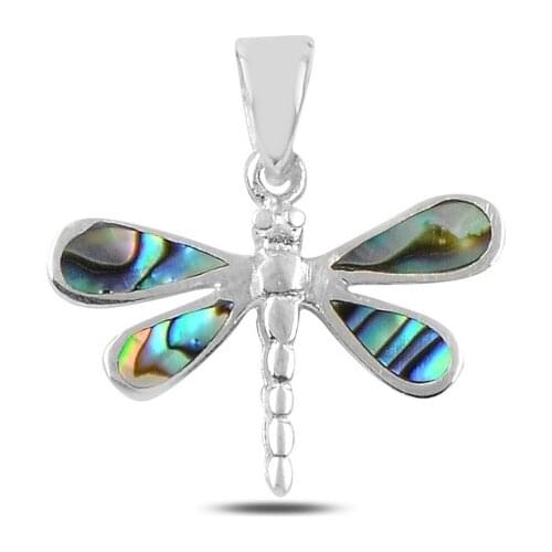 Silverlina Silver Abalonlu Dragonfly Pendant