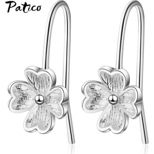 Princess 925 Sterling Silver Smooth Flower Hoop Earrings For Girl Women Beautiful Loop Huggies Ear Hooks Earring Jewelry