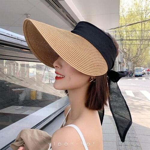 Ladies Bowknot Sun Hat Wide Brim Straw Beach Hat Floppy Disk Ladies Straw Hat Lace Solid Tassel Straw Hat Summer Hat Chapeu