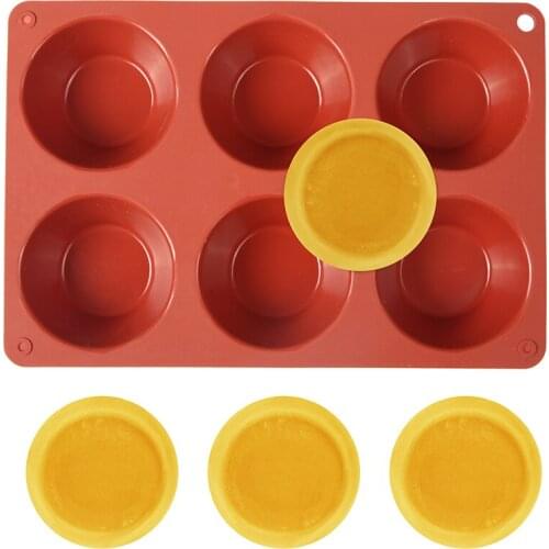 New 6 Cavity Egg Tart Silicone Cake Mold Cookies 3D DIY Handmade Kitchen Reuse Baking Tools Decorating Mousse Making Mould