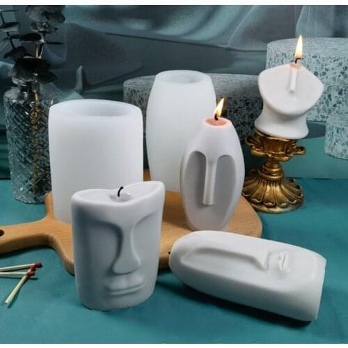 DIY Face Scented Candle Silicone Mold Irregular Shape Epoxy Resin Production Valentines Day Scented Candle Making Tools