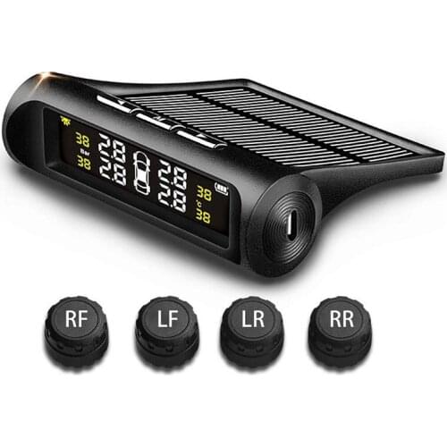 VODOOL SP370 Smart TPMS Car Tire Pressure Monitoring System Solar Power 4 Sensor LCD Display Tyre Pressure Monitor Alarm Systems