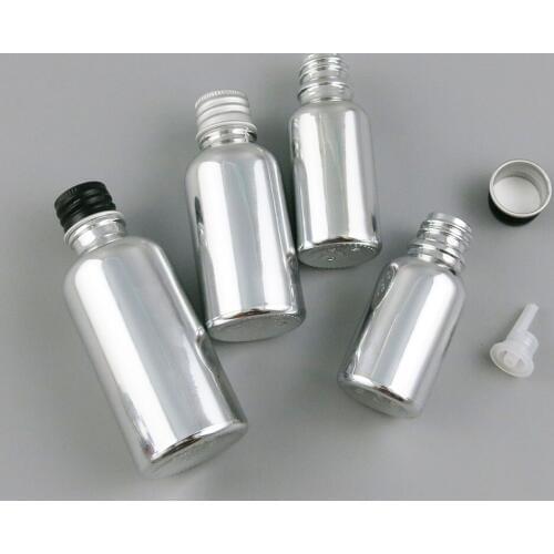 360 x 5ml 10ml 20ml 30ml 50ml 100ml Essential Oil Silver Plating Glass Bottle With Aluminum Cap for Liquid Reagent Pipette Vial
