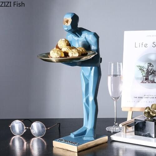 Creative Figurine Resin Geometric Figure Storage Tray Living Room Coffee Table Portrait Decoration Candy Storage Home Decoration