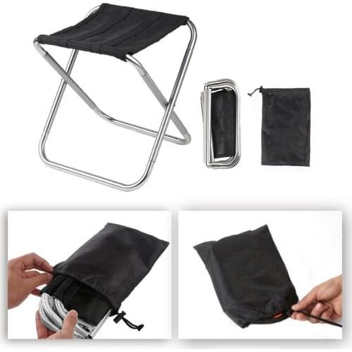 Outdoor Folding Chair Camp Stool With Storage Bag Aluminum Alloy Chair Stool Seat For Fishing Camping Dropshipping