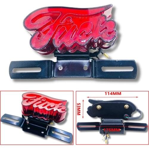 Universal Motorcycle Rear Light Brake Stop Lamp Retro Motorbike LED English Letter Indicator For Cafe Racer Harley Honda Yamaha