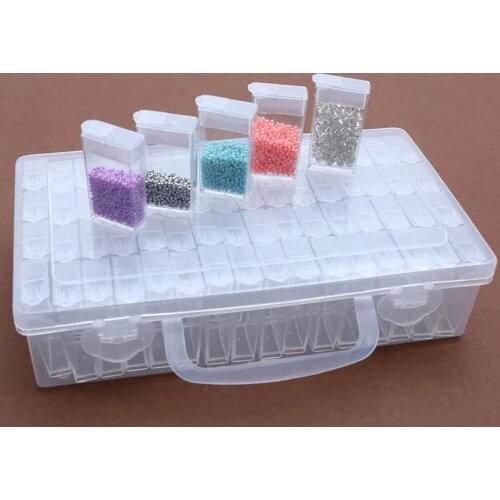 Diamond Painting Box Storage Tool 6/10/12/24/64 Girds Bead Container Rhinestone Embroidery Crystal Bead Storage Box Accessories