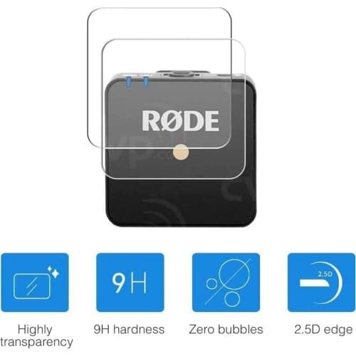 Glass Screen Protector Compatible for Rode Wireless GO II/Mark I Microphone (2 pcs), WH1916 9H Tempered Glass Anti-Bubble