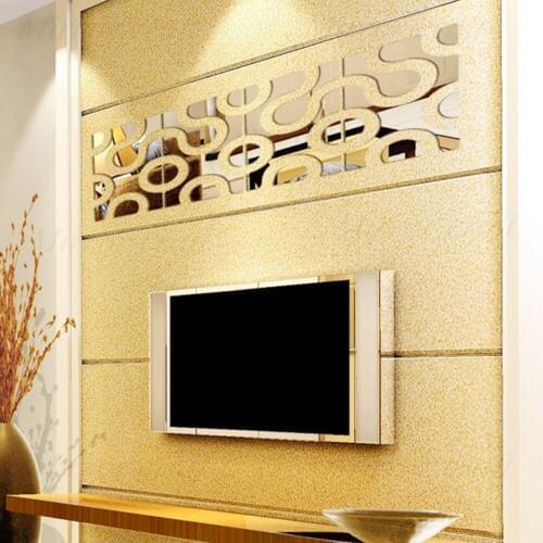 Mirror geometry 3D Crystal Wall Sticker living room Entrance TV sofa Background wall Self-adhesive Decorative stickers wallpaper