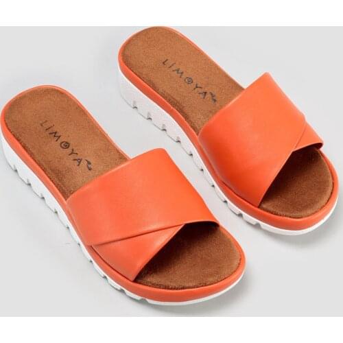 Limoya Women Orange Wedges Orthopedic Slippers 'Turkish' Quality 2021 Fashion Design Season Comfort Fast Shipping