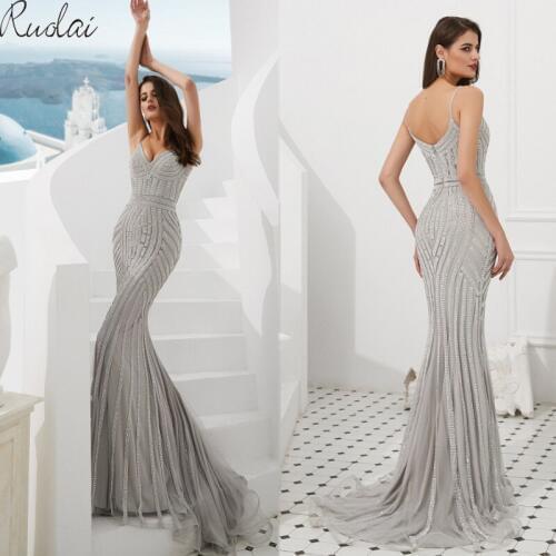 Mermaid Gown Evening Dresses Long 2019 Spaghetti strap Evening Gowns For Women Evening Dress vestidos de fiesta robe de soiree