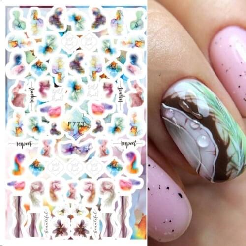 1pcs Flower Leaf Designs 3D Nails Art Stickers Blooming Wave Line Manicure Decals DIY Nail Art Decorations Decor Tool