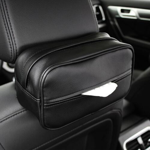 1pc PU Leather Car Seat Back Tissue Paper Wipes Organizer Bag Holder Paper Towels Cover Auto Interior Decoration Accessories
