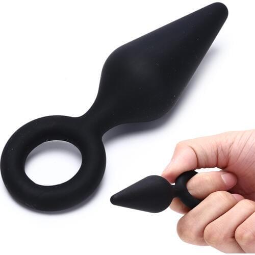 1PC Adult Products Anal Plug For Beginner Black Waterproof Silicone Prostate Massager Butt Plug Anal Sex Toys