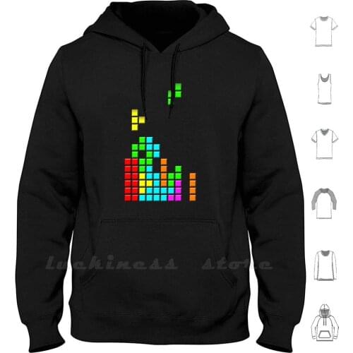 #1 Tetris Fan Hoodies Long Sleeve Tetris Geek Retro Blocks Falling Highscore Pinhead Industries Gameboy 80s 90s