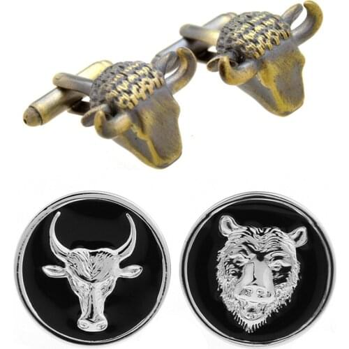 10pairs/lot Vintage Bronze Oxhead Bull Head Cufflinks Retro West Country Cowboy Cow Head Cuff Links Mens Jewelry Gift Wholesale