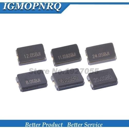 100pcs 8MHZ 10MHZ 11.0592MHZ 12MHZ 13.56MHZ 16.000MHZ 20MHZ 24MHZ 8.000MHZ 16MHz 2Pin 5032 smd quartz resonator Crystal new