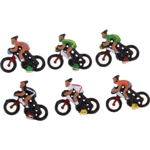 24 Pieces Miniature 1/87 HO Model Cyclist DIY Landscape Sand Table Layouts