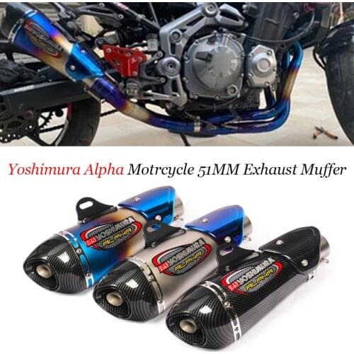 51Mm Universal Motorcycle Yoshimura Alpha Modified Exhaust Pipe Muffler Db Killer Silencer For Ninja 400 Gsxr600 K6 R15 Z900