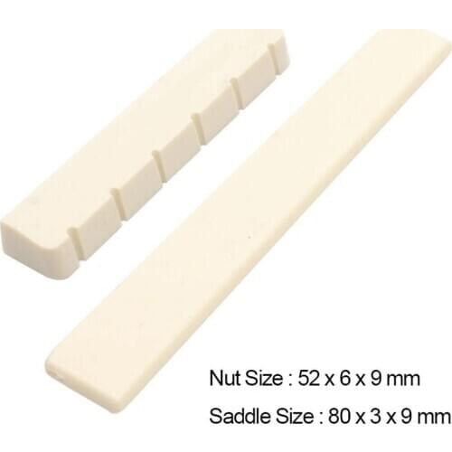 6 String Classical Guitar Saddle + Nut White Bone Bridge for Acoustic Folk Guitar Accessories