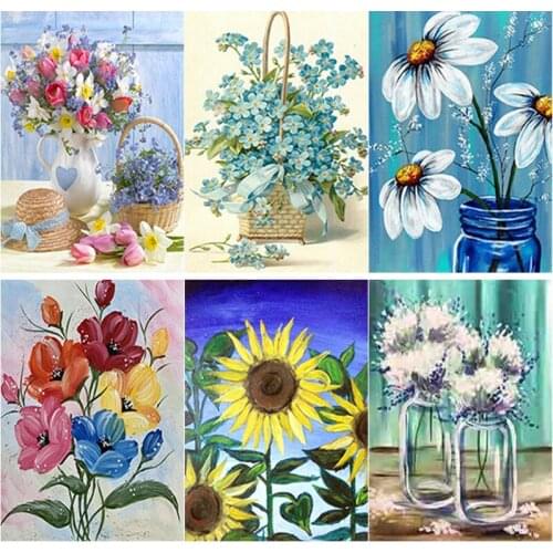 New 5D DIY Diamond Painting Full Square Round Drill Insert Flower Diamond Embroidery Scenery Cross Stitch Crafts Home Decor Gift