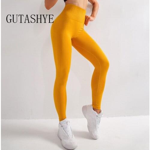 GUTASHYE Seamless High Waist Yoga Leggings Tights Women Workout Mesh Breathable Fitness Clothing Training Pants Female yoga pant