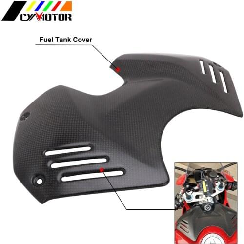 Motorcycle Black Carbon Fiber Fuel Tank Cover For DUCATI PANIGALE V4 V4S V4R V4 Speciale 2018 2019 2020 PANIGALE V4 S CORSE 2019