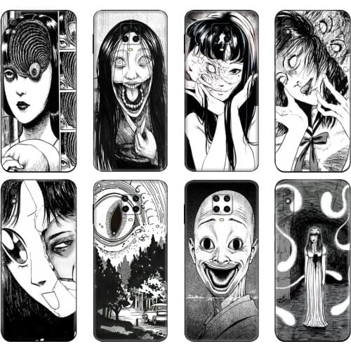 Black tpu Case For Xiaomi Redmi 7A 8 8A 9 9A 9C Case Redmi Note 8T 8 Pro T Note 9 9S 9 Pro Case Junji Ito Tees Horror