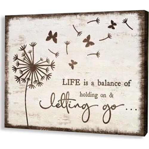 Floral Vintage Painting Canvas Butterfly Dandelion Insect Print Printing Inspiration Words Room Posters Wall Art Decor Bedroom