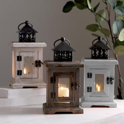 Home Holders Wooden Candlestick Anti-rust Elegant Ornamental Vintage Tealight Candle Holder Hanging Garden Candlestick Decor