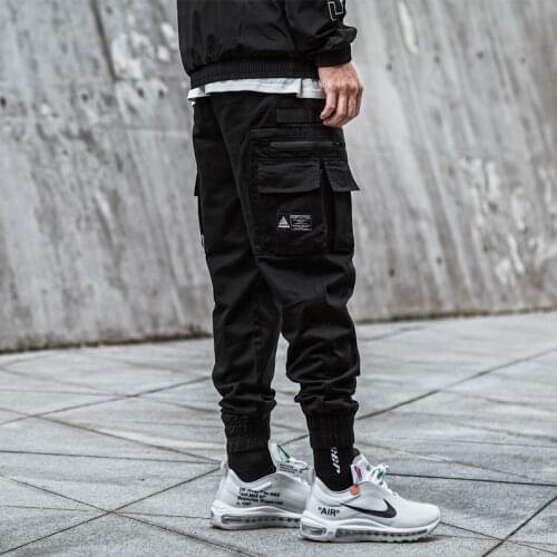 American Street Style Fashion Men Jeans Loose Fit Multi Pockets Casual Cargo Pants Men Overalls Techwear Hip Hop Joggers Pants