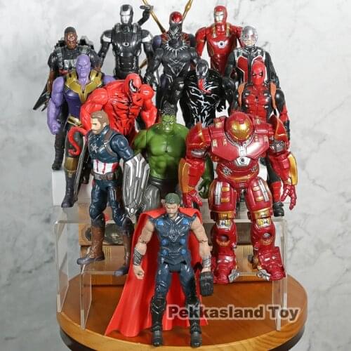 Avengers Venom Carnage Spiderman Thanos Deadpool Hulkbuster Iron Man Black Panther Action Figures For Children Toys Gifts