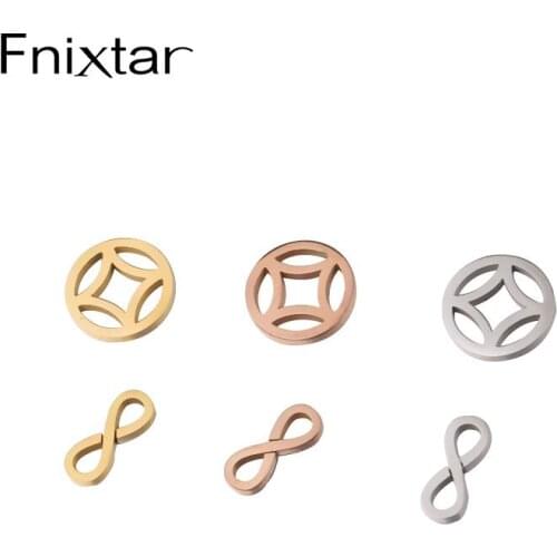 Fnixtar 20Pcs Infinity Symbol Charms Mirror Polish Stainless Steel Charms For DIY Making Necklace Braid Bracelets Anklet Jewelry