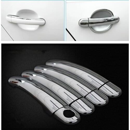 FUNDUOO Chrome Car Side Door Handle Cover Trim Sticker For VW Polo 2010 2011 2012 2013 2014 2015 2016 2017 Free Drop Shipping