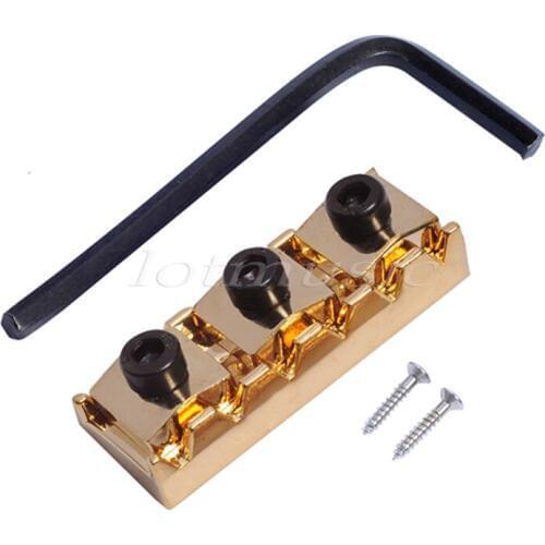 Kmise Electric Guitar Locking Nut for Tremolo Bridge Guitar 43 mm Chrome with Allen Wrench