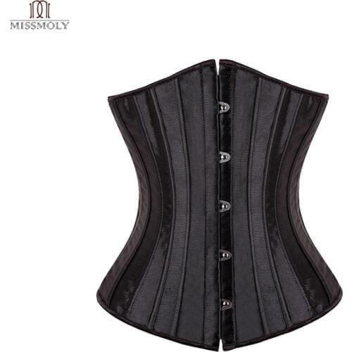 Miss Moly Steampunk Corset Gothic Bustier 6XL Plus Size Boned Underbust Burlesque Modeling Belt Tummy Slimming Control Sheath