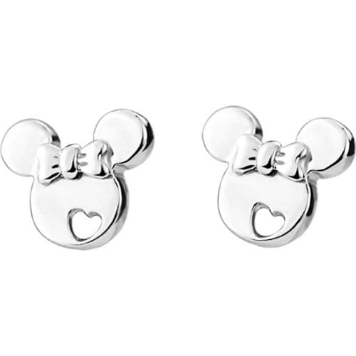 Cute Cartoon Silver Earrings 925 Silver Ear Studs Hoop Earrings For Women Silver Drop Earring Jewelry Girl Lady Woman Gift
