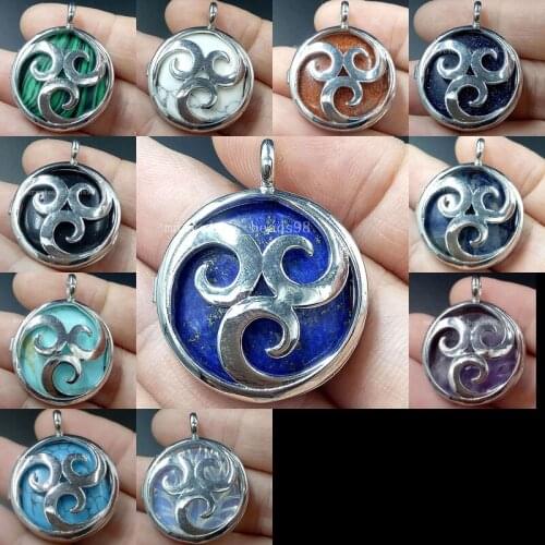 Fashion Jewelry Lapis Lazuli Aventurine Howlite Malachite Opal Blue stone Unikate Art Pendant Bead WB487