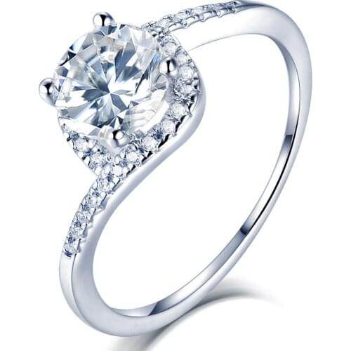 Fahsion Women Ring 100% 925 Sterling Silver Ring Luxury Moissanite Wedding Rings Jewelry Accessories Gift For Girl Lady Party