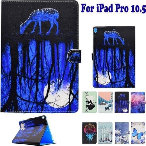 Fashion Pattern Tablet PC Case for Apple ipad pro 10.5 inch Smart Case Painted Cover Stand Flip Shell coque para capa Silicone