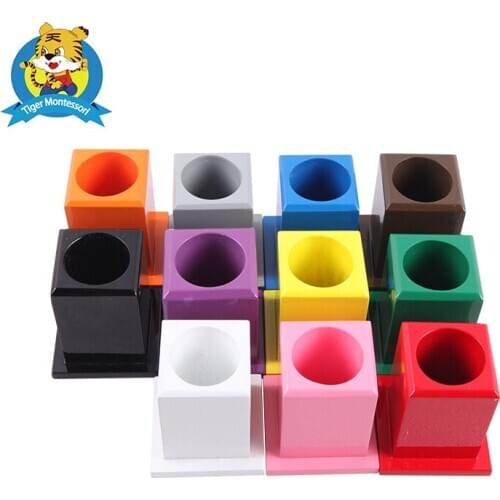 Montessori Set of 11 Colored Pencil Holders toy
