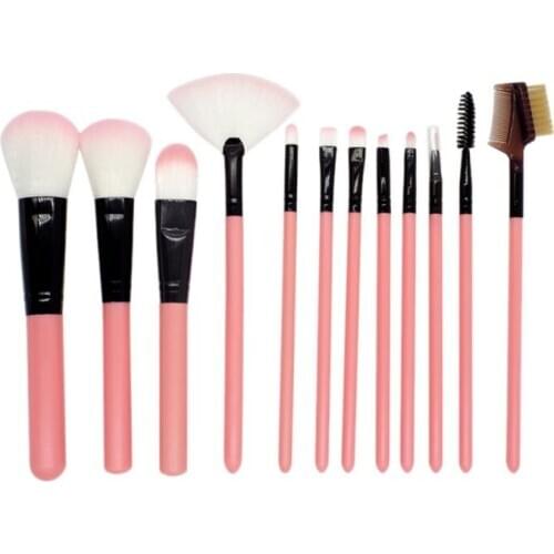 12 Pcs Eye Makeup Brush Set with box Eyeshadow Eyeliner Blending Pencil Makeup Brushes Purple Handle Plastic box
