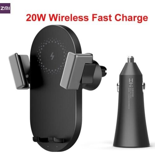 ZMI Kits 20W Wireless Car Charger Phone Holder WCJ10 Fast Charging For iPhone 11 Xiaomi Mi 9 Samsung 360 Degree Phone Holder