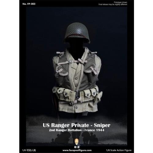 For Sale 1/6th FP003 US Army Ranger Sniper WWII Chest Hanging Bags Shirt Model For 12 inch Doll Soldier Collect
