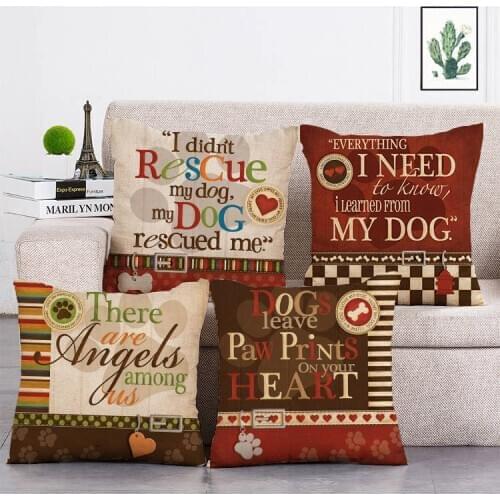 Letter Cushion Covers Rescue Dog Throw Pillow Cover Pillow Cover Bird Pillow Case T296