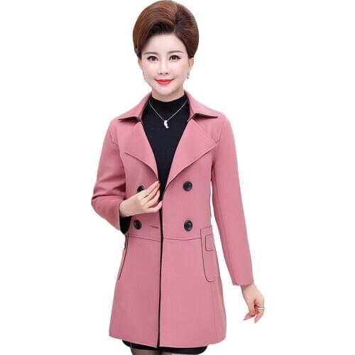 2020 new autumn mid-length coat women overcoat Spring windbreaker womens fashion plus size loose long-sleeved cardigan tops