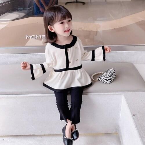 Girls Clothing Plaid Pattern Tracksuits For Girls Tshirt + Pants Girls Clothes Set Spring Autumn Childrens Clothing