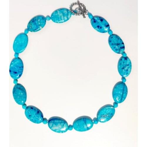 New Arrival Favorite Turquoise Jewelry Fine Women Necklace Blue Green Color Stone Turquoises Jaspers Necklace Good For Summer